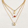 Iron Cable Chains 3 Layer Necklaces AX4550-2