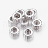 Brass Cubic Zirconia European Beads ZIRC-F001-103P-1