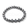 Natural Titanium Hertz Beads Stretch Bracelets for Women Men BJEW-R015-01-4