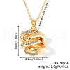 Geometric Brass Pave Clear Cubic Zirconia Hollow Pendant Necklaces for Valentine's Day SO4110-2-4