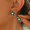Stylish Stainless Steel Enamel Star Stud Earrings PV8207-3-1