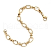 Ion Plating(IP) 304 Stainless Steel Bowknot & Oval Link Chain Bracelet for Women BJEW-G669-18G-5