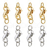 8Pcs 2 Colors Brass Double Opening Lobster Claw Clasps FIND-TA0001-45-10