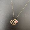 Alloy Light Rose Rhinestone Constellation Pendant Necklaces for Women Men WG398AA-06-1