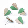 Transparent Resin & Wood Stud Earrings EJEW-N017-002A-D02-1