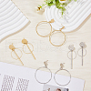 FIBLOOM 4 Pair 4 Style Round Ring Alloy Dangle Stud Earrings for Women EJEW-FI0002-62-5