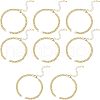  8Pcs Two Tone Handmade Brass Curb Chain Bracelet Makings KK-NB0002-63-1