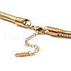 304 Stainless Steel Round Snake Chain Necklace NJEW-D043-01G-3