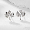 Elegant Leaf S925 Sterling Silver Stud Earrings TL3203-2-1