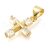 Brass Pave Clear Cubic Zirconia Pendants KK-M101-05G-08-2