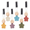 6Pcs 6 Colors Star Wood & Lava Rock Felt Car Air Vent Clips HJEW-DR00042-1