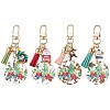 4Pcs 4 Styles Christmas Transparent Epoxy Resin Pendant Decoration KEYC-JKC00936-1
