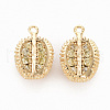 Brass Micro Pave Clear Cubic Zirconia Pendants KK-N231-265-NF-1