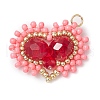 Glass Seed Beaded Pendants PALLOY-MZ00388-02-1