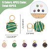 SUPERFINDINGS 4 Sets Natural Mixed Stone Copper Wire Wrapped Pendants FIND-FH0009-11-2