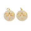 Brass Micro Pave Clear Cubic Zirconia Pendants ZIRC-L100-091G-2