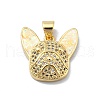 Brass Micro Pave Clear Cubic Zirconia Pendants KK-A221-25A-G-1
