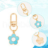 Alloy Enamel Flower Pendant Decorations HJEW-AR00001-3