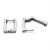 Tarnish Resistant 304 Stainless Steel Rectangle Huggie Hoop Earrings STAS-H156-10A-P-3