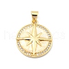 Brass Micro Pave Clear Cubic Zirconia Pendants KK-A221-09G-1