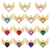 AHADERMAKER 30Pcs 15 Colors Alloy Rhinestone Pendants FIND-GA0003-29-1