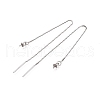 Anti-Tarnish Rhodium Plated 925 Sterling Silver Stud Earring Findings STER-N016-10P-1
