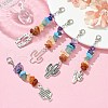 Alloy Cactus Pendant Decoration HJEW-JM01553-02-2