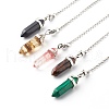 Synthetic Gemstone Pointed Dowsing Pendulums PALLOY-JF00734-1