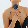Denim Rose Flower Lace-up Choker Necklaces for Women FS-WG56290-01-2
