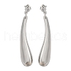 Brass Micro Pave Cubic Zirconia Teardrop Stud Earrings EJEW-K293-17P-1