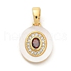 Brass Micro Pave Cubic Zirconia Pendents KK-M303-02G-04-1