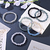 6Pcs 6 Styles 8mm Glass Round Beaded Stretch Bracelet Sets BJEW-TAC0024-5