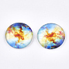 Starry Sky Pattern Printed Glass Cabochons GGLA-N004-25mm-D70-1