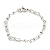 304 Stainless Steel Bowknot Link Chain Bracelet BJEW-C042-06P-1