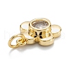 Brass Cubic Zirconia Charms KK-G399-06C-3