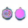 Rack Plating Rainbow Color 304 Stainless Steel Pendant Rhinestone Settings STAS-N098-034-3