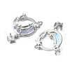 Brass Micro Pave Cubic Zirconia with Resin Pendants KK-Z103-02P-2