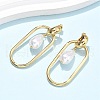 Rectangle 304 Stainless Steel Dangle Stud Earrings EJEW-C142-06G-3