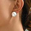 Fashionable Brass Half Round Stud Earrings OO2470-1