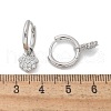 Brass Clear Cubic Zirconia Hoop Earrings EJEW-Q014-06P-3