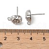 Brass Stud Earring Finding with Loops KK-C042-07P-3