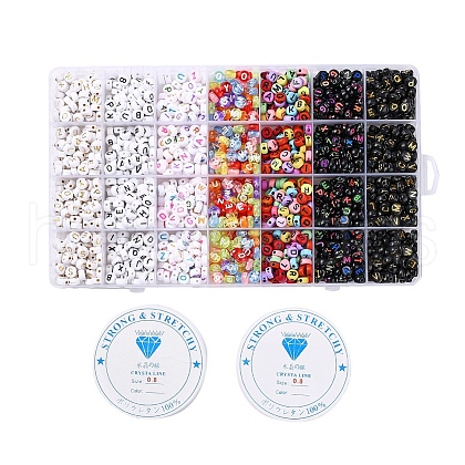 1400Pcs 7 Style Acrylic Letter Beads MACR-YW0001-28-1