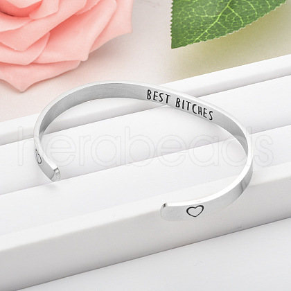 Inspirational Stainless Steel Cuff Bangles for Men Women FS-WG0E735-09-1