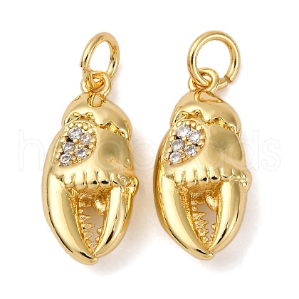Brass Micro Pave Cubic Zirconia Pendants KK-P308-53G-1