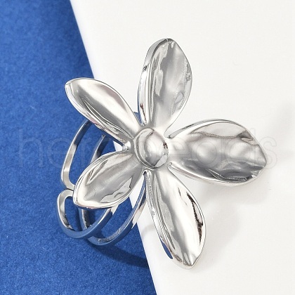 304 Stainless Steel Cuff Rings RJEW-D306-06P-1