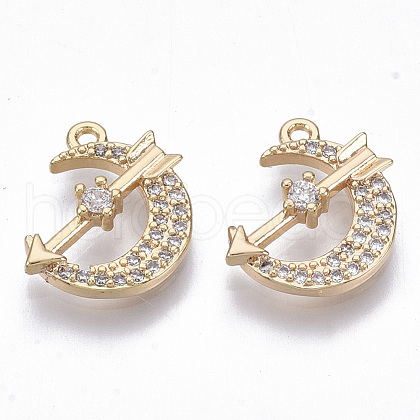 Brass Micro Cubic Zirconia Charms KK-N231-21-NF-1