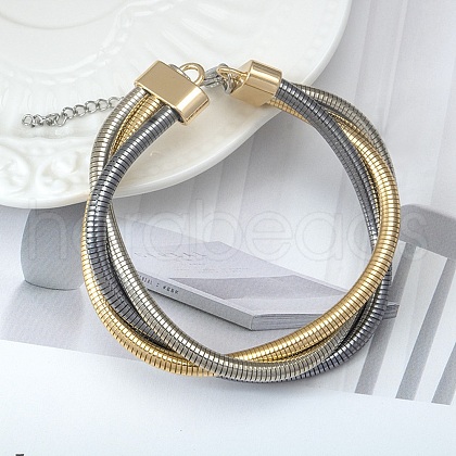 304 Stainless Steel Multi-strand Bracelets BJEW-Q041-04-1
