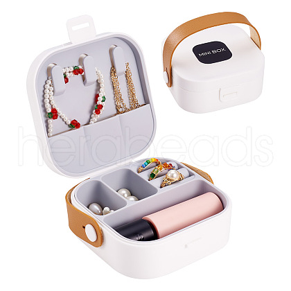 Square PU Leather & PP & Silicone Jewelry Set Box AJEW-TAC0014-13B-1