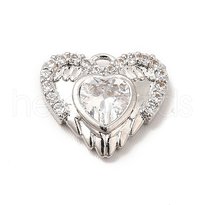 Rack Plating Brass Micro Pave Cubic Zirconia Charms KK-P230-19P-01-1