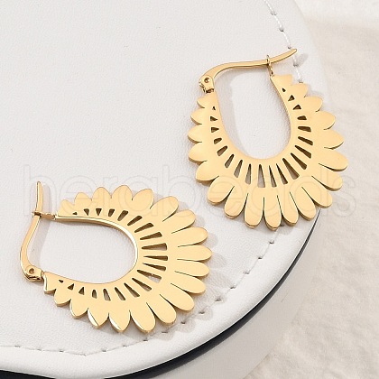 304 Stainless Steel Flower Stud Earrings for Women EJEW-Q009-03C-G-1